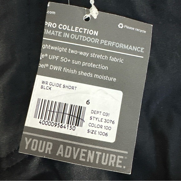 New Eddie Bauer Shorts 6 Black Guide Pro First Ascent Water Repellent UPF - Picture 3 of 7
